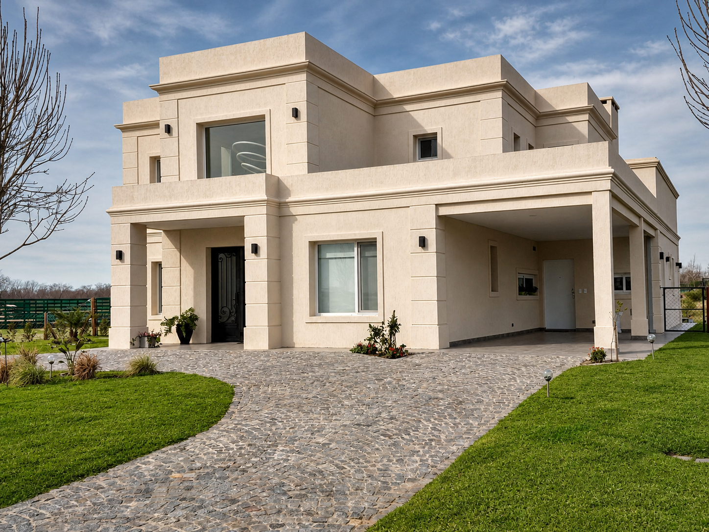 Vista en perspectiva de la vivienda en Puertos del Lago